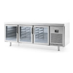 Central refrigerated table euronorm 600 x 400 two-sided glass doors - Series 800