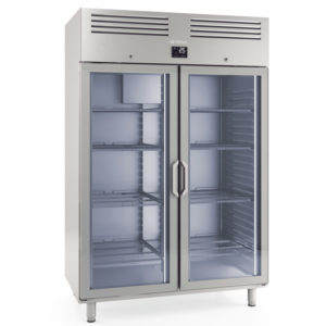 Armario de refrigeración y congelación puertas de cristal GN 2/1. AGB 700/1400L